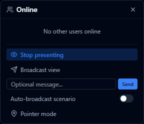 The Send Ping inline message input with an optional message field and Send button