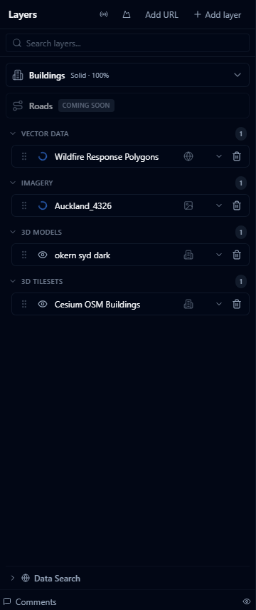 Layers panel showing the imported IFC model under 3D Models