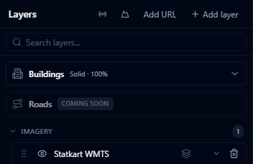 Layers panel showing the newly added WMTS layer under Imagery