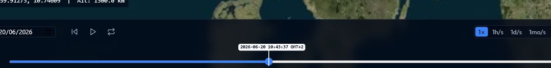 Timeline bar showing the detected local timezone timestamp above the playhead